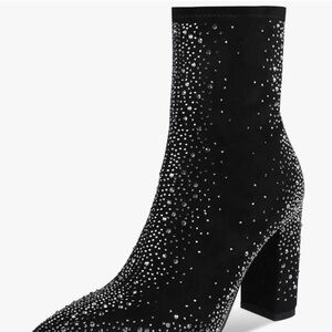 Sparkling Black Ankle Booties